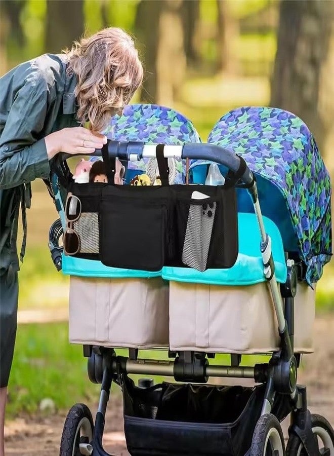LinaLife Double Baby Stroller Organizer With 2 Cooler Pockets- For Bob Duallie And Baby Jogger City Mini GT2,Double Stroller Systems - Image 4